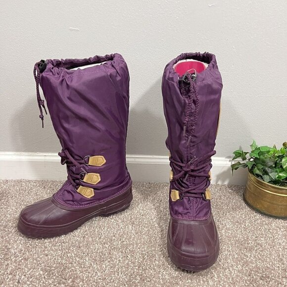 Sorel Vintage Snowlion Snow Boots Purple Waterproof Removable Insulation Size 6 - Picture 3 of 8
